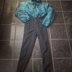 Vtg Nils Teal and Black Ski Suit 90s 80s